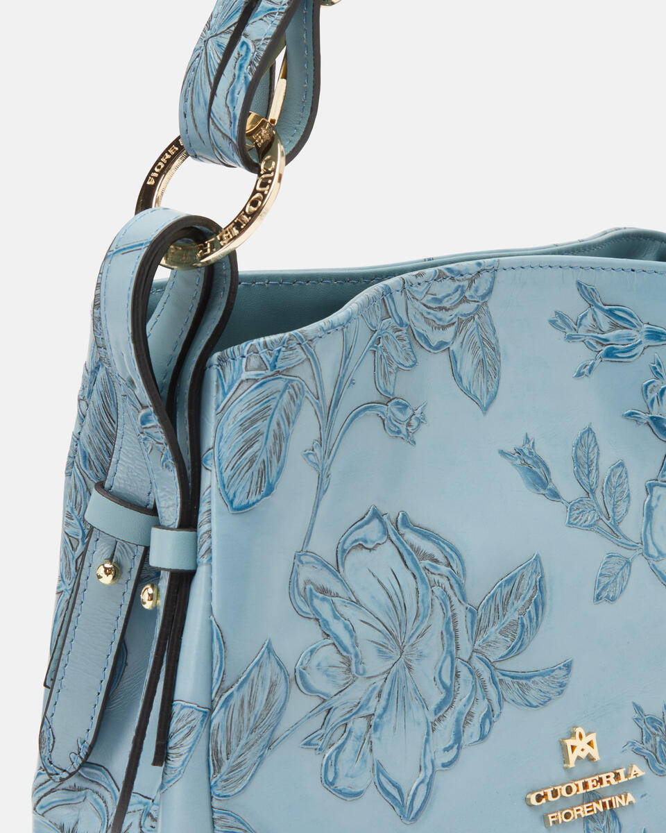 Small hobo bag Light blue  - Shoulder Bags - Women's Bags - Bags - Cuoieria Fiorentina
