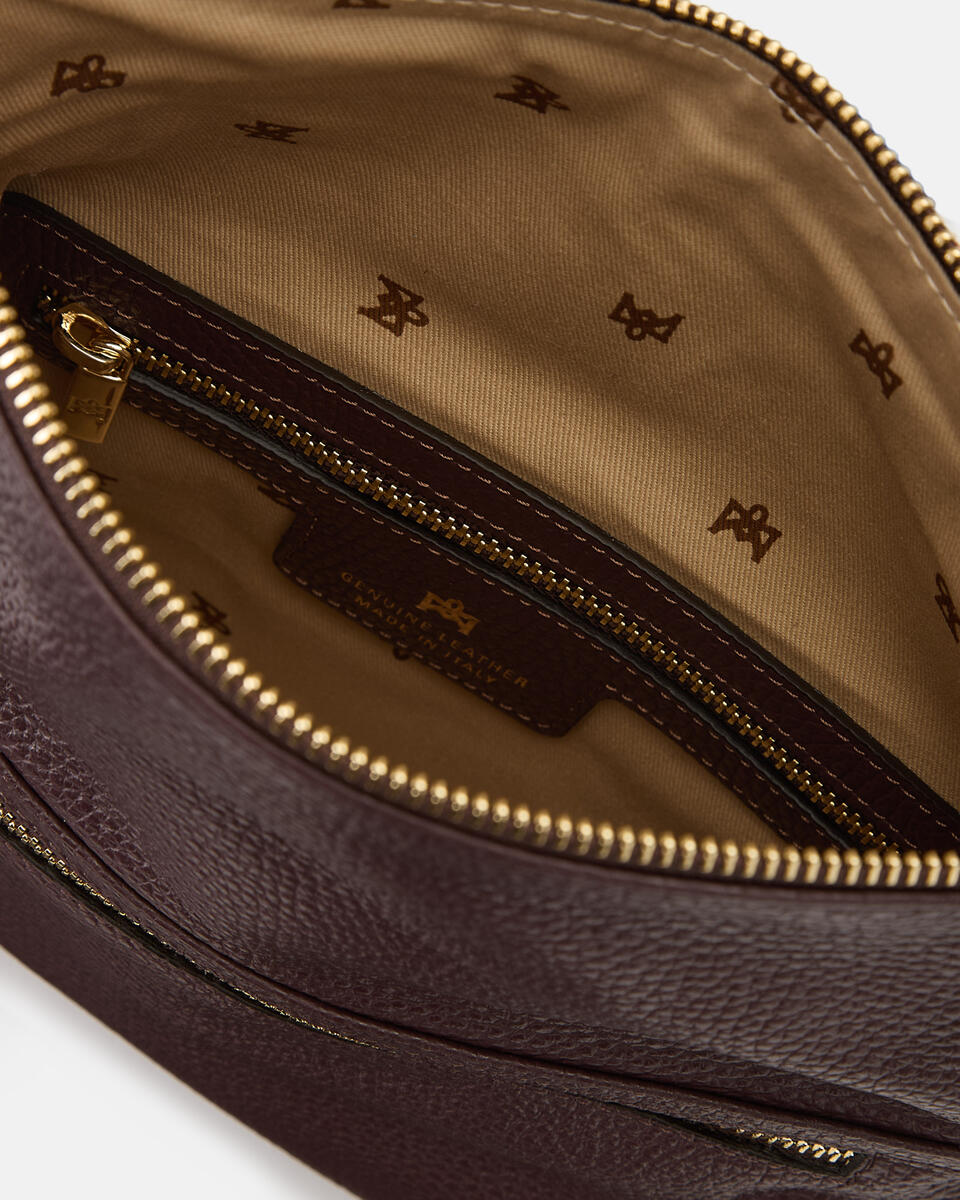 Velvet Borsa a tracolla reversibile condoppia bandoliera in metallo Coffee  - Borse A Spalla - Borse Donna - Borse - Cuoieria Fiorentina
