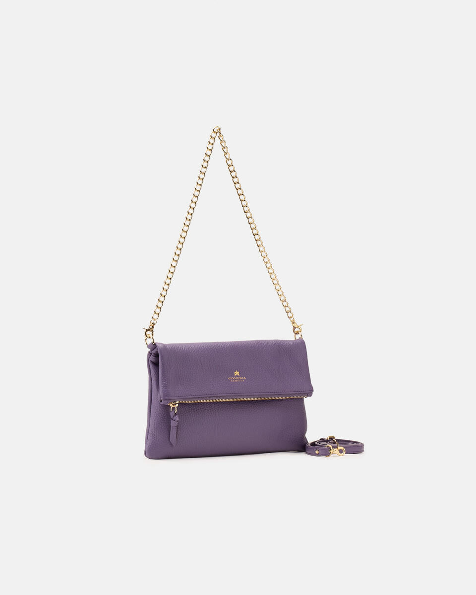 Velvet Borsa a tracolla reversibile condoppia bandoliera in metallo Lavanda  - Tracolla - Borse Donna - Borse - Cuoieria Fiorentina
