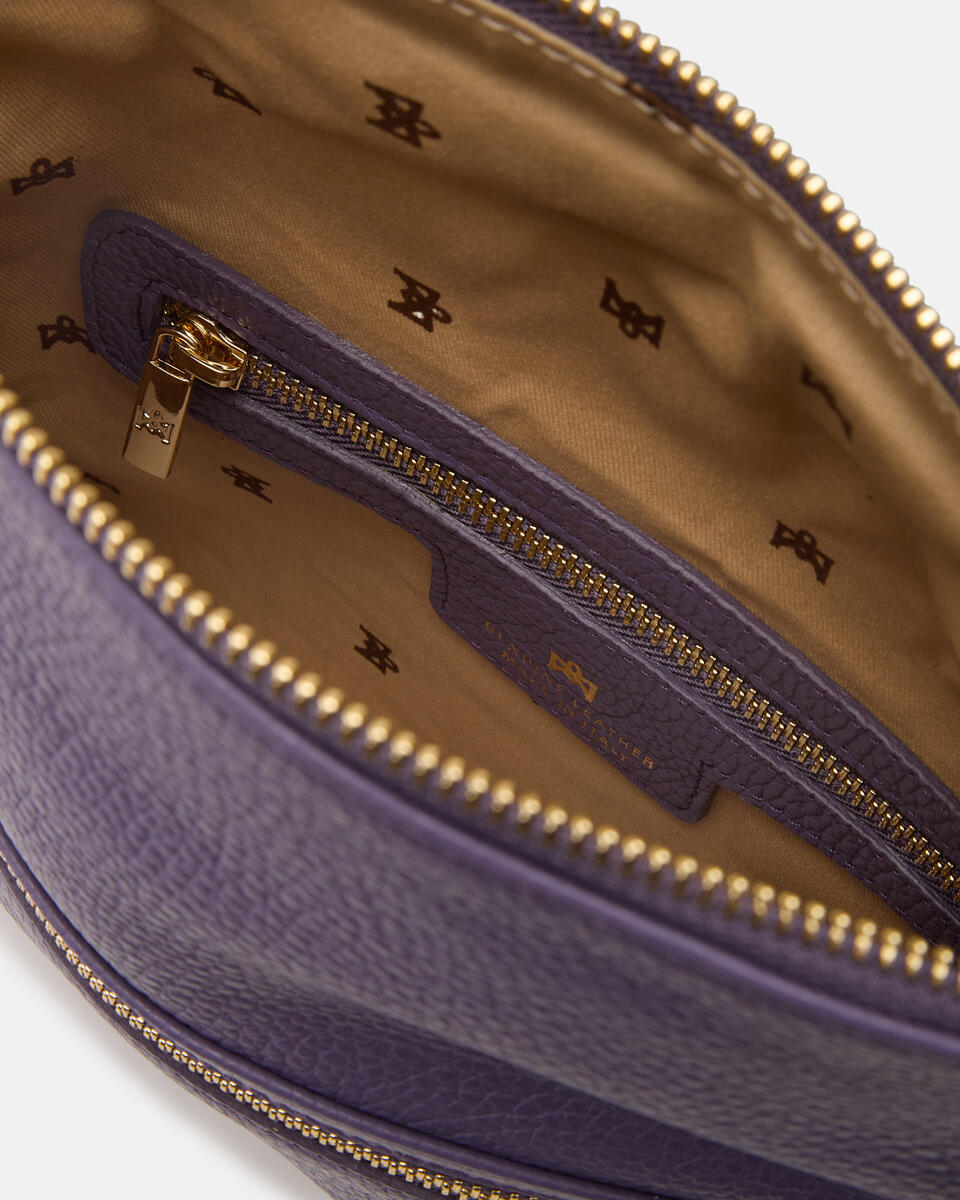 Velvet Borsa a tracolla reversibile condoppia bandoliera in metallo Lavanda  - Tracolla - Borse Donna - Borse - Cuoieria Fiorentina