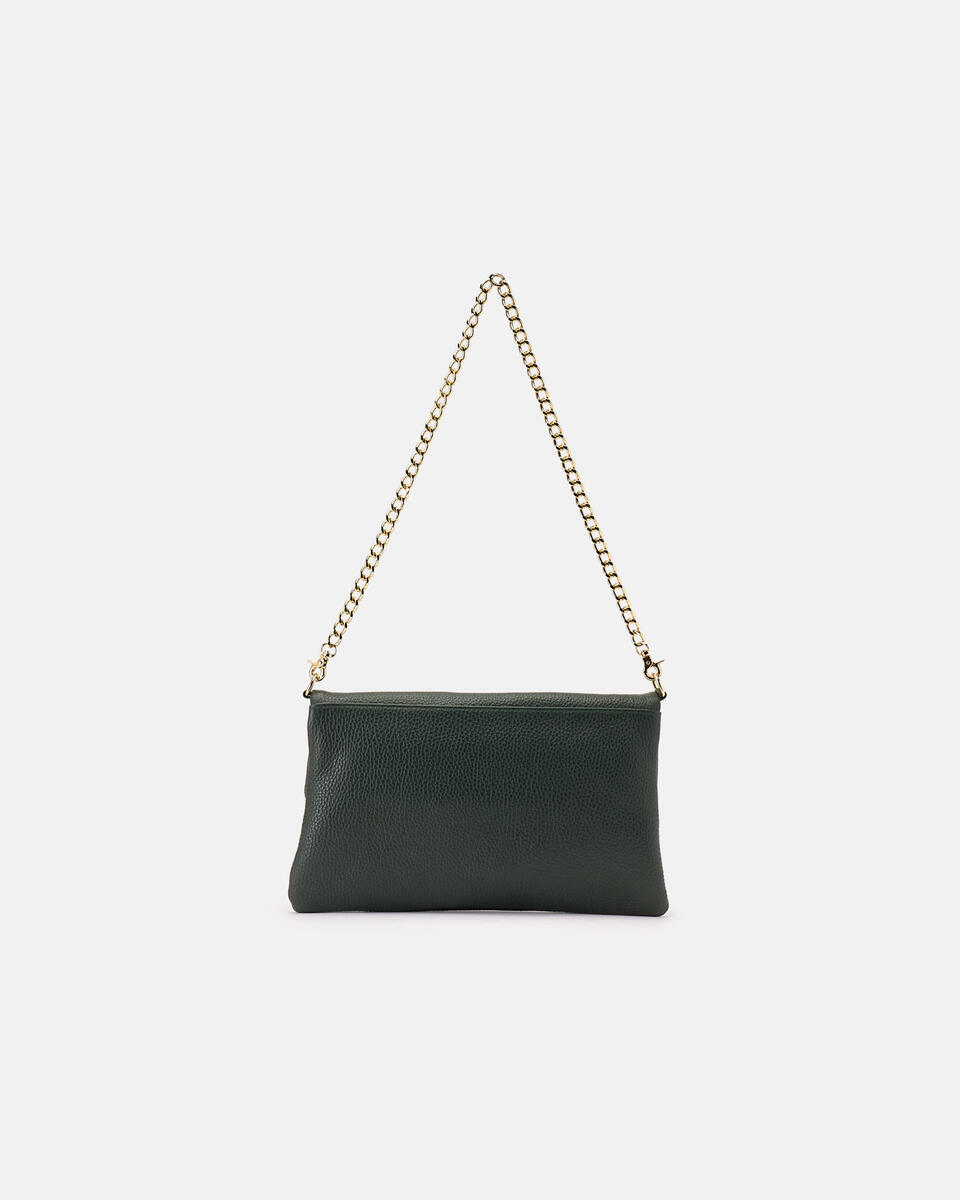 Velvet Borsa a tracolla reversibile condoppia bandoliera in metallo Muschio  - Borse A Spalla - Borse Donna - Borse - Cuoieria Fiorentina