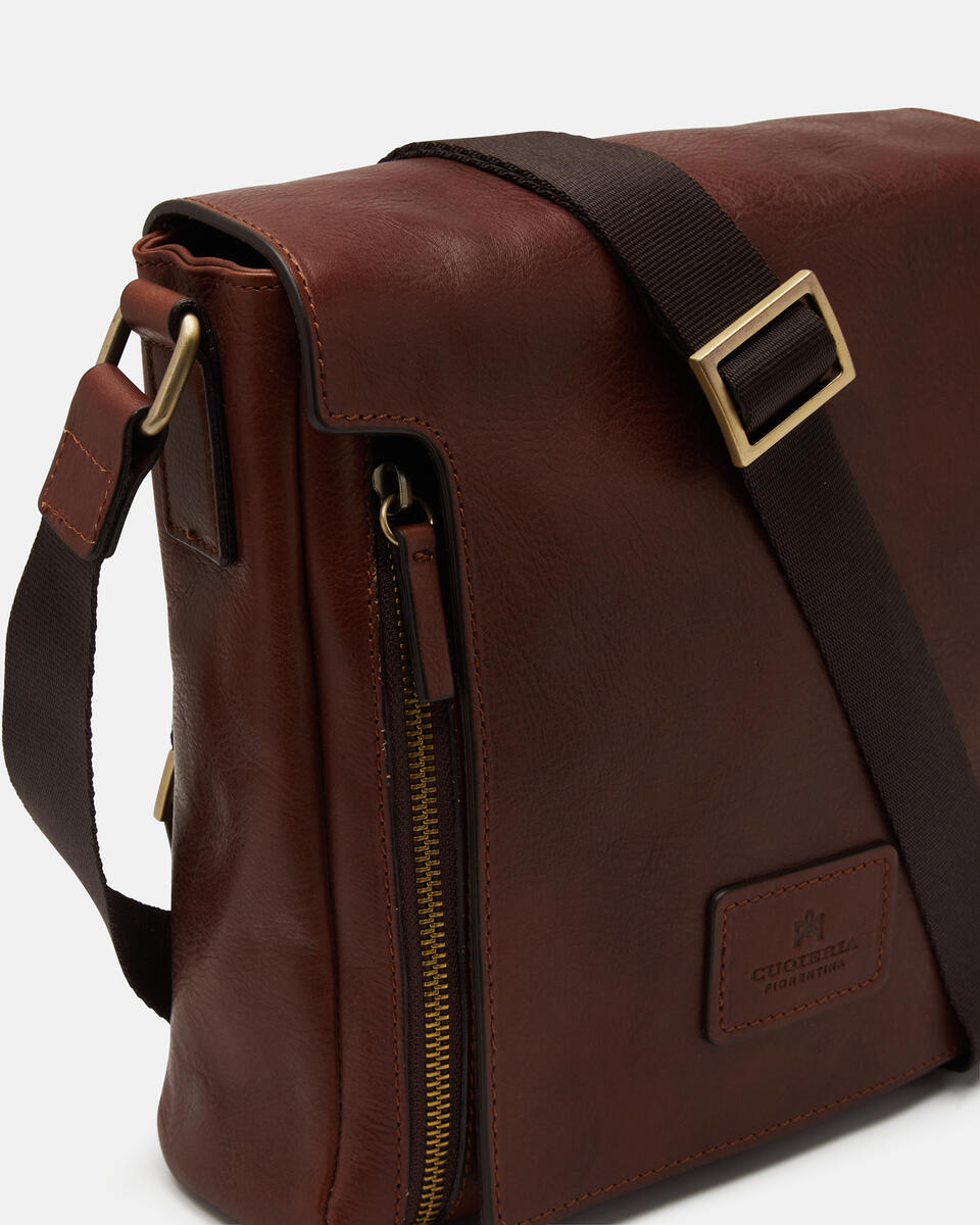 Small Messenger Brown  - Crossbody Bags - Men's Bags - Bags - Cuoieria Fiorentina