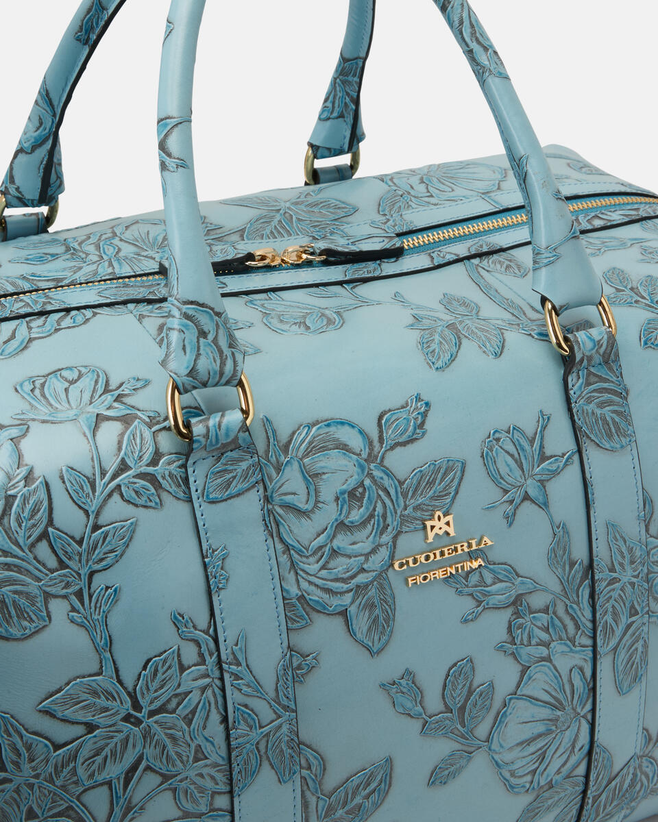 Weekender Light blue  - Travel Bags - Travel Bags - Cuoieria Fiorentina