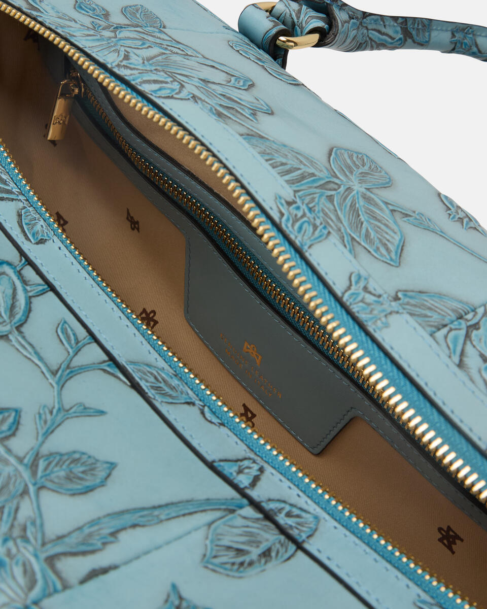 Weekender Light blue  - Travel Bags - Travel Bags - Cuoieria Fiorentina