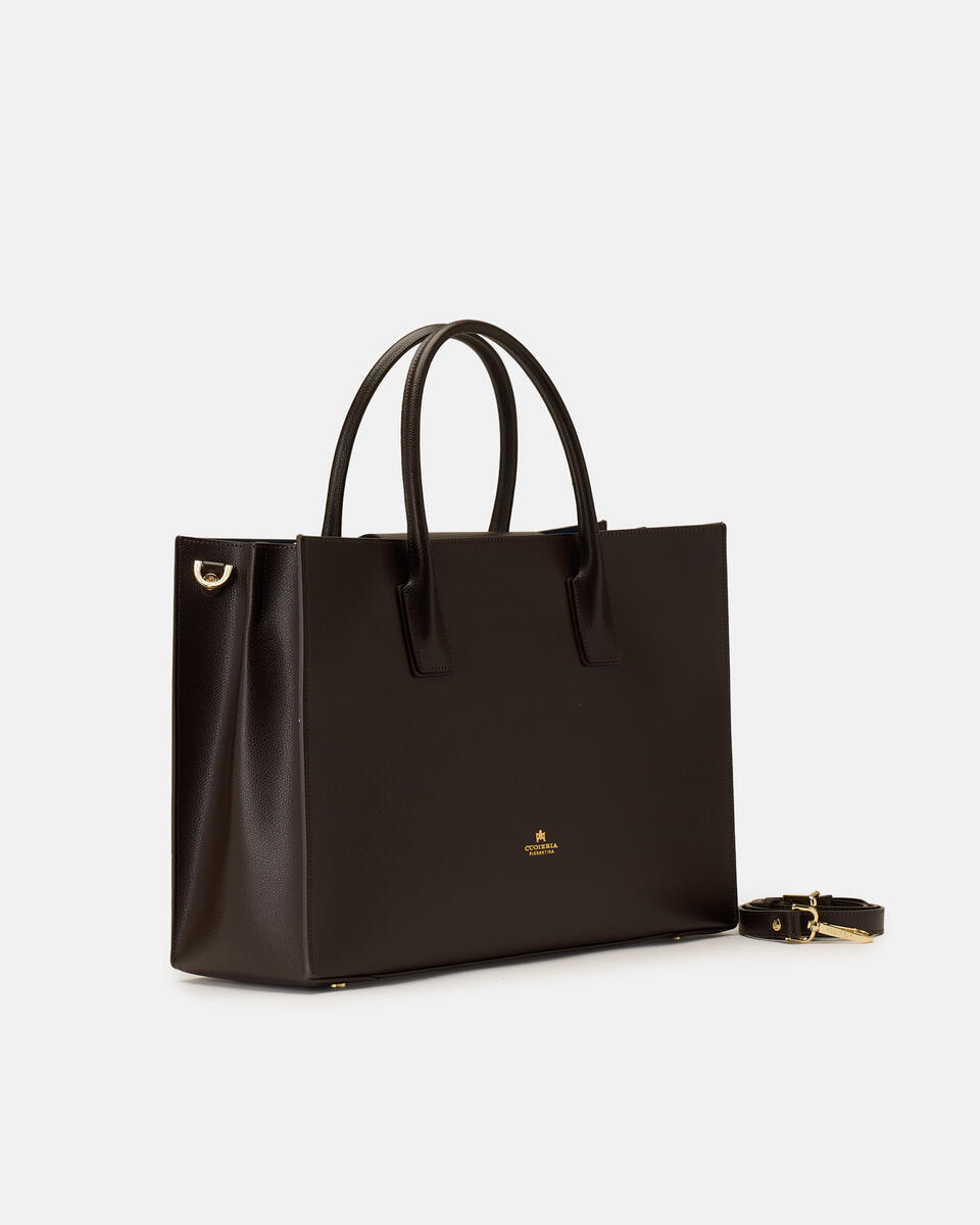 Alice big tote bag squadrata Testa di moro  - Tote Bag - Borse Donna - Borse - Cuoieria Fiorentina