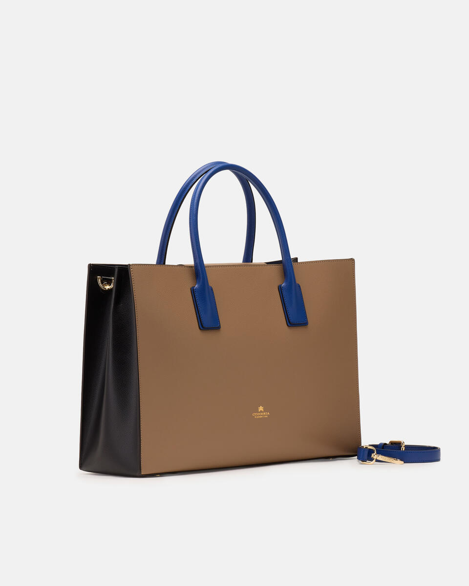 Large tote bag Desertblackbluette  - Tote Bags - Women's Bags - Bags - Cuoieria Fiorentina