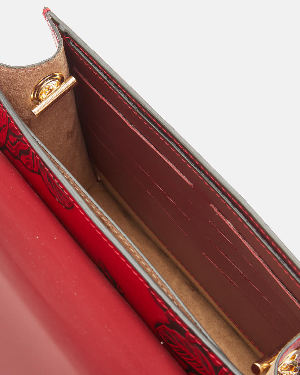 Mimi big crossbodyclutch con tracolla in pelle e metallo Rosso  - Mini Bag - Borse Donna - Borse - Cuoieria Fiorentina