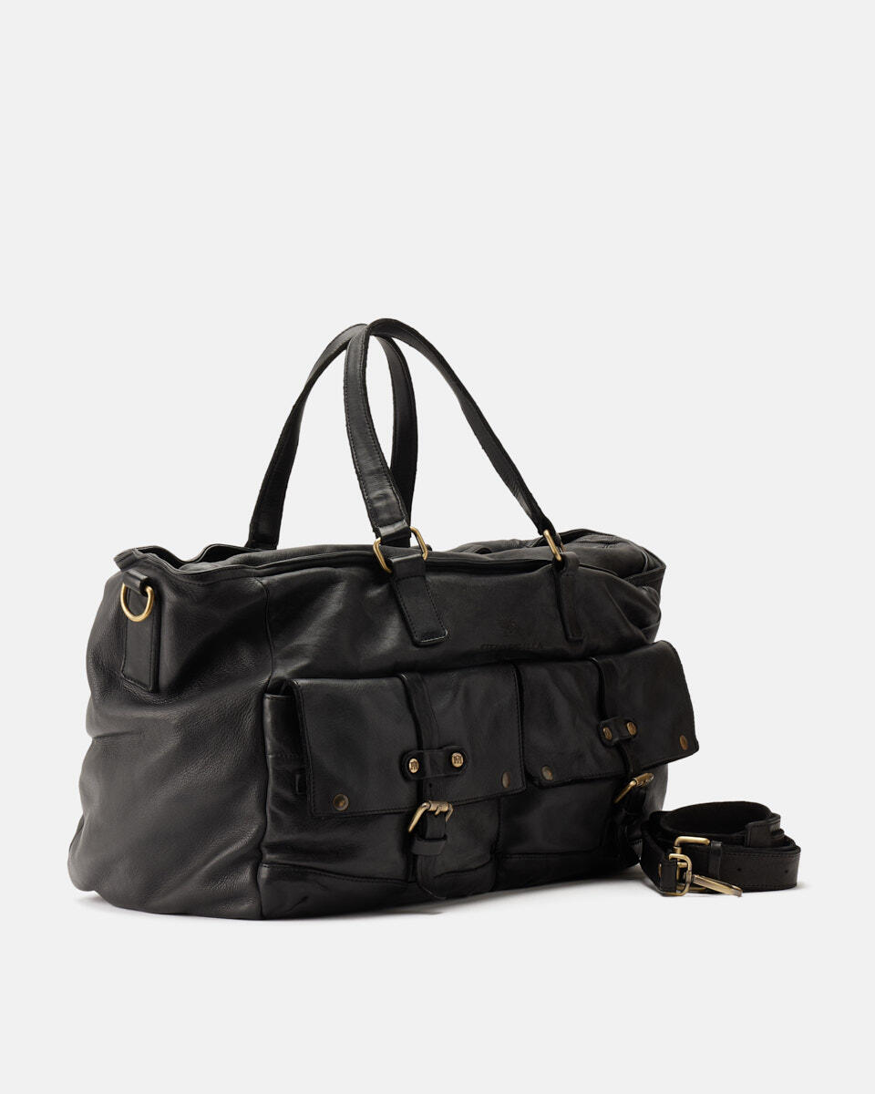 WEEKENDER Black  - Travel Bags - Men's Bags - Bags - Cuoieria Fiorentina