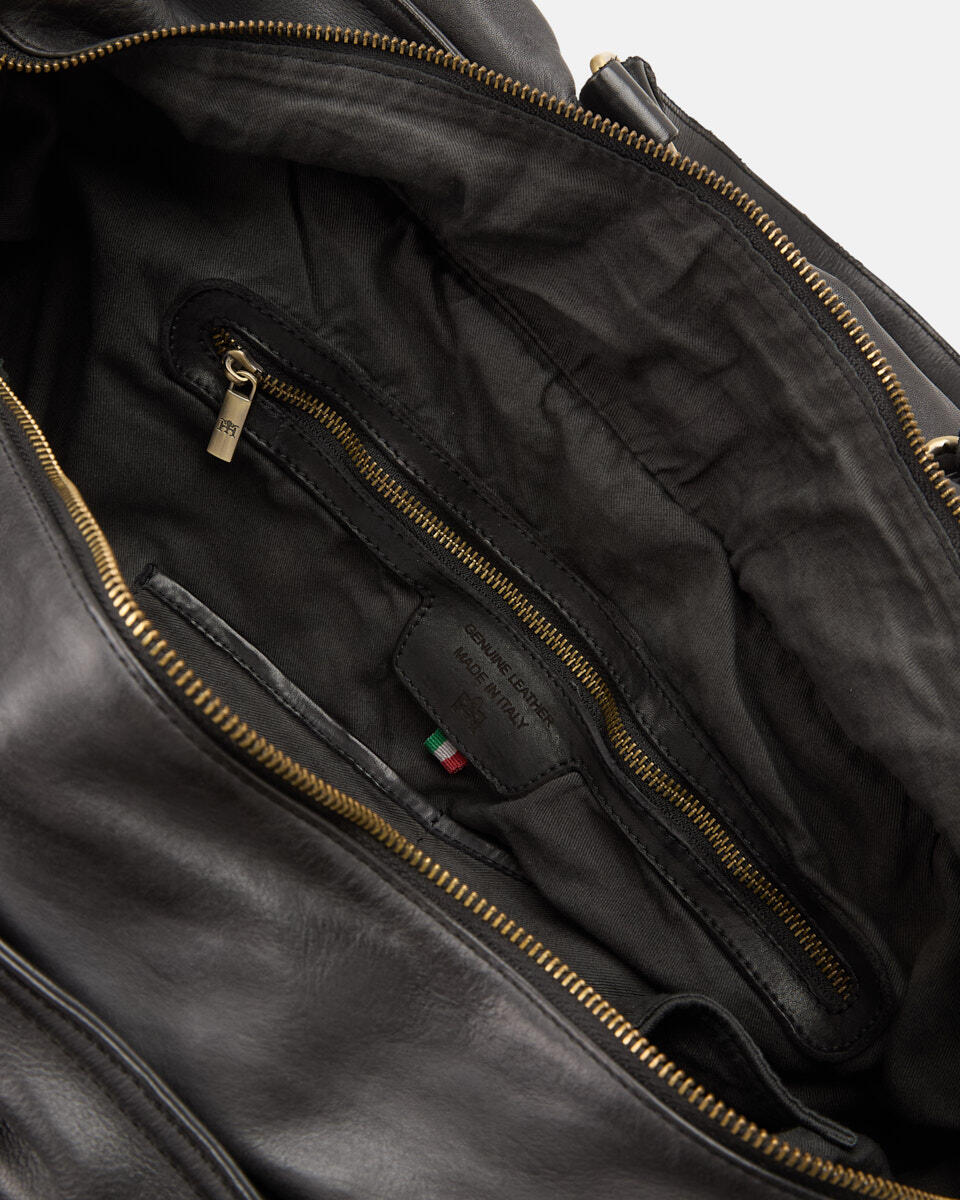 WEEKENDER Black  - Travel Bags - Men's Bags - Bags - Cuoieria Fiorentina