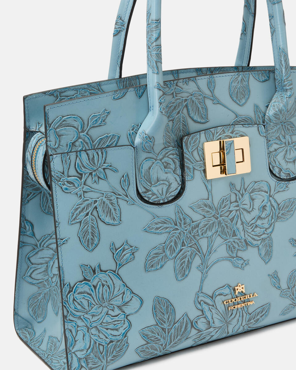 Large tote bag Light blue  - Tote Bags - Women's Bags - Bags - Cuoieria Fiorentina