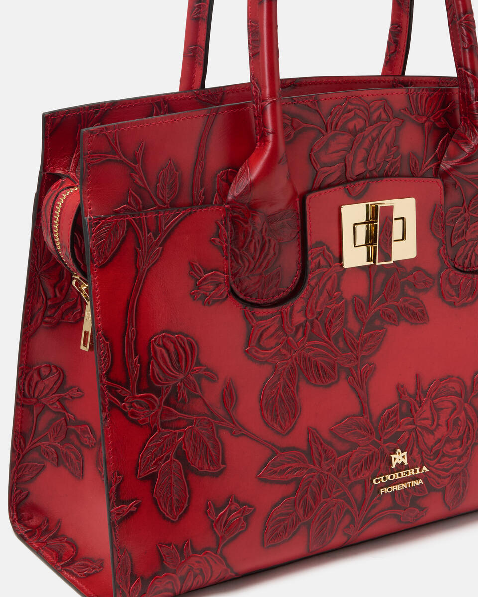 Mimi Large Tote con dettagli in metallo Rosso  - Tote Bag - Borse Donna - Borse - Cuoieria Fiorentina