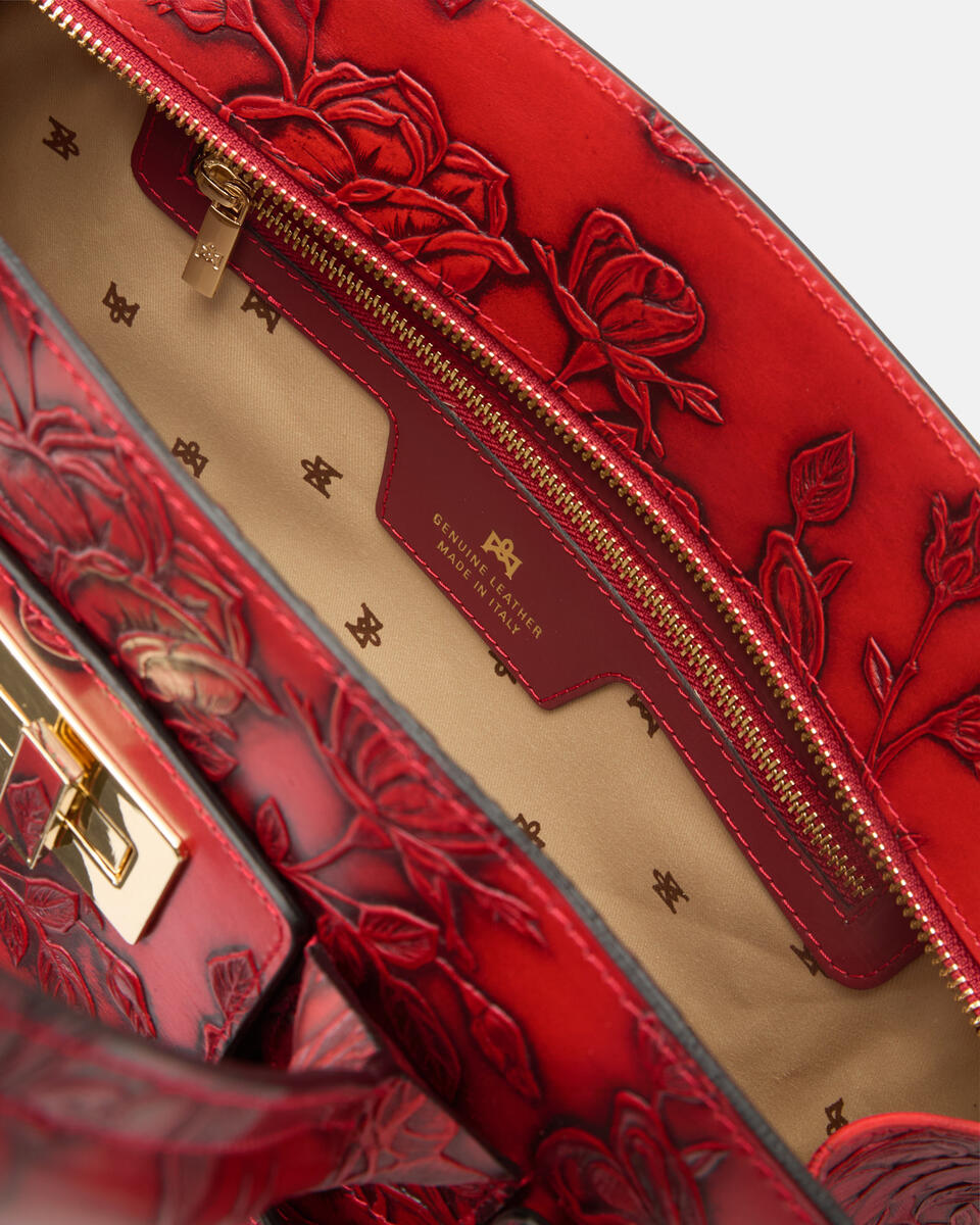 Mimi Large Tote con dettagli in metallo Rosso  - Tote Bag - Borse Donna - Borse - Cuoieria Fiorentina