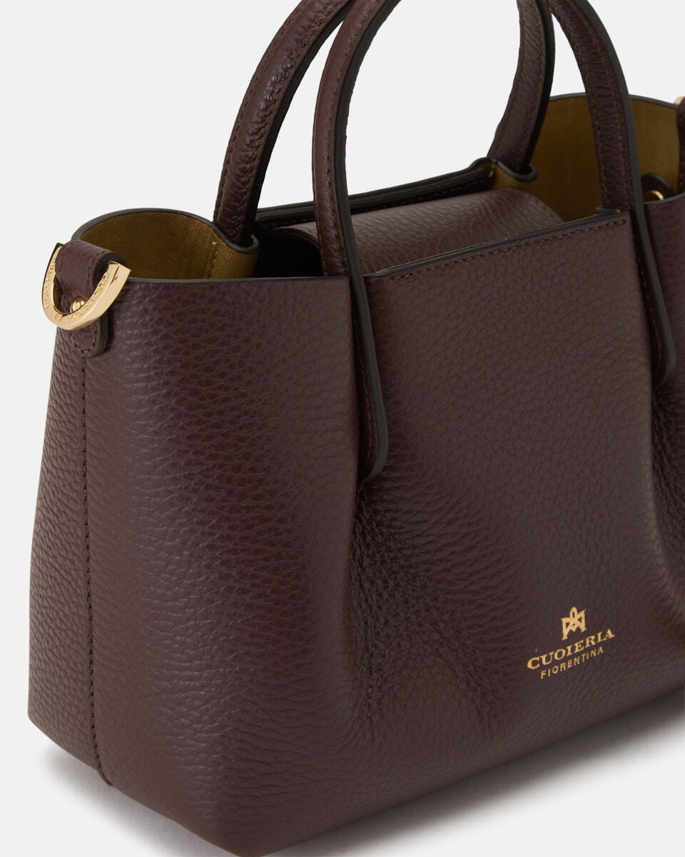 Mini tote bag Coffee  - Tote Bags - Women's Bags - Bags - Cuoieria Fiorentina