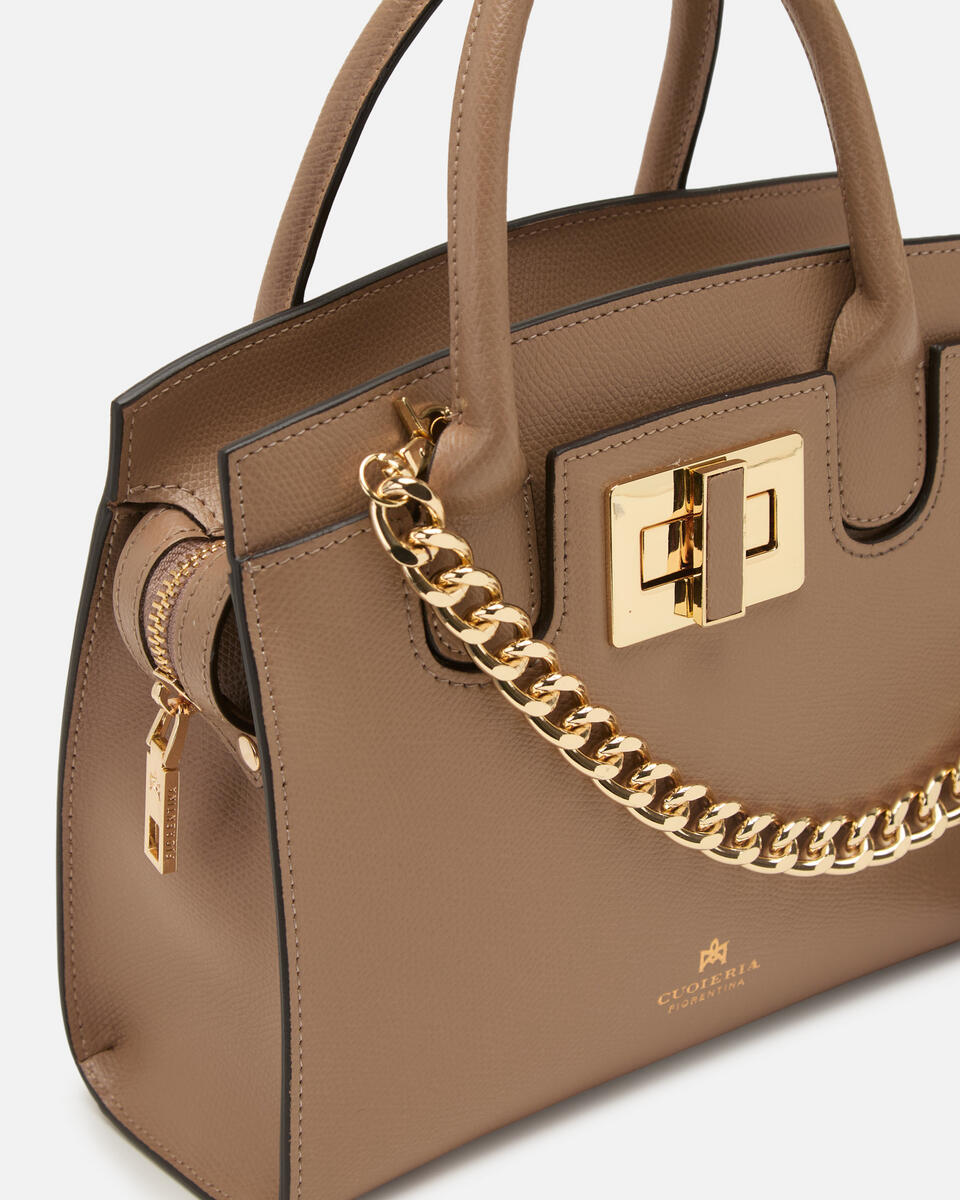 Bella Mini tote in Vitello micro grain Desert  - Tote Bag - Borse Donna - Borse - Cuoieria Fiorentina