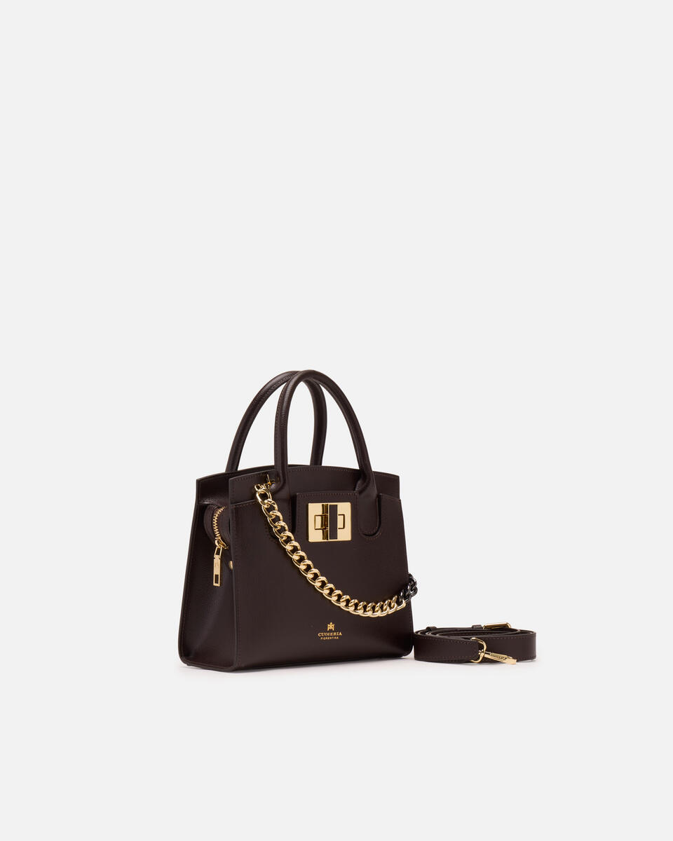 Bella Mini tote in Vitello micro grain Testa di moro  - Tote Bag - Borse Donna - Borse - Cuoieria Fiorentina