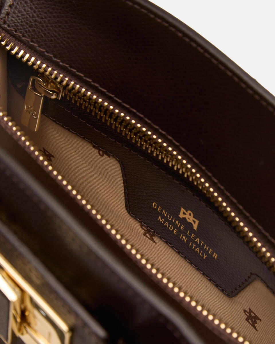Bella Mini tote in Vitello micro grain Testa di moro  - Tote Bag - Borse Donna - Borse - Cuoieria Fiorentina