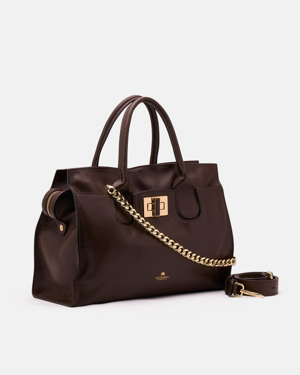 LARGE TOTE BAG Chocolate  - Tote Bags - Women's Bags - Bags - Cuoieria Fiorentina