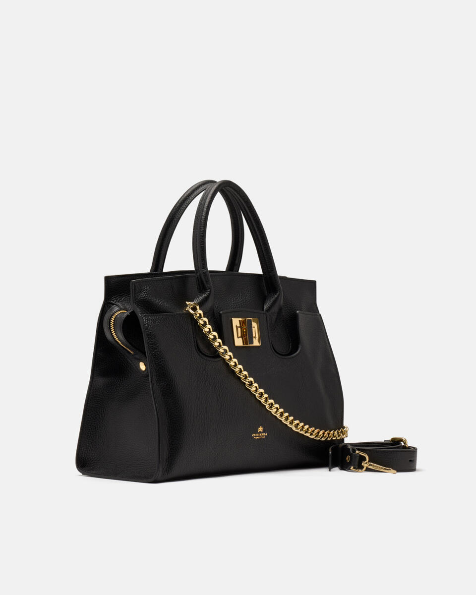 LARGE TOTE BAG Black  - Tote Bags - Women's Bags - Bags - Cuoieria Fiorentina