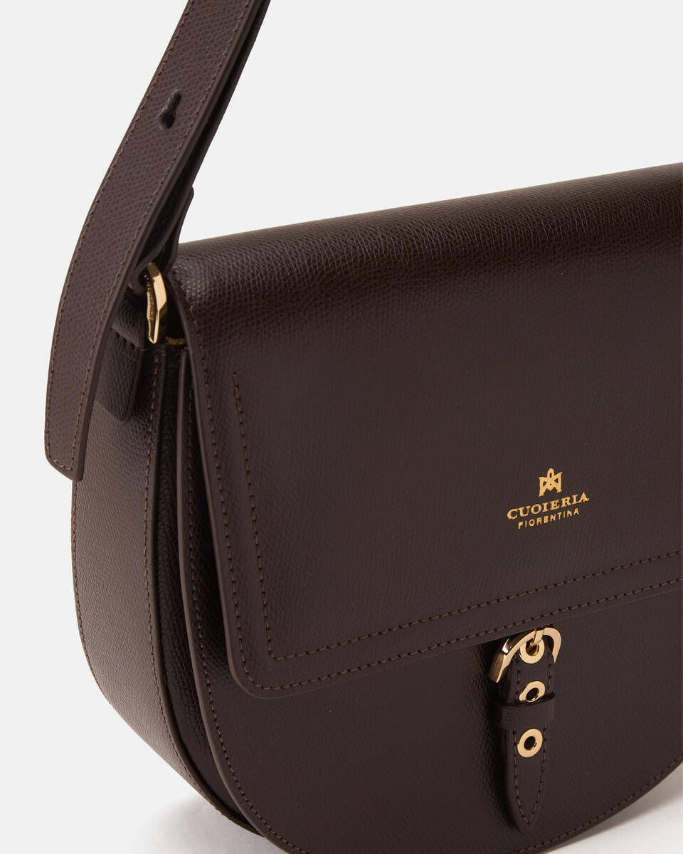 SADDLE BAG Dark brown  - Messenger Bags - Women's Bags - Bags - Cuoieria Fiorentina