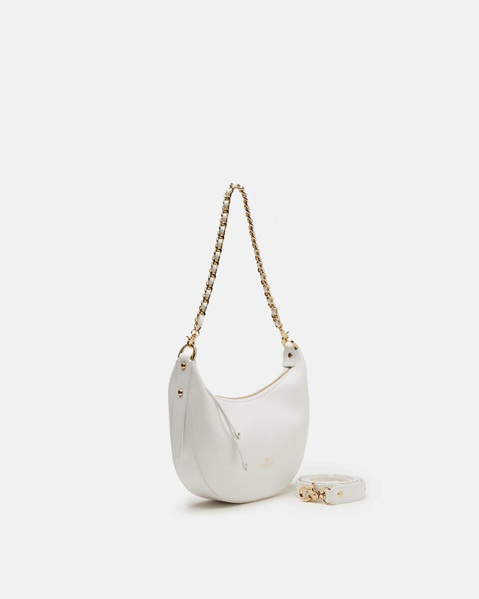 HOBO BAG White  - Shoulder Bags - Women's Bags - Bags - Cuoieria Fiorentina