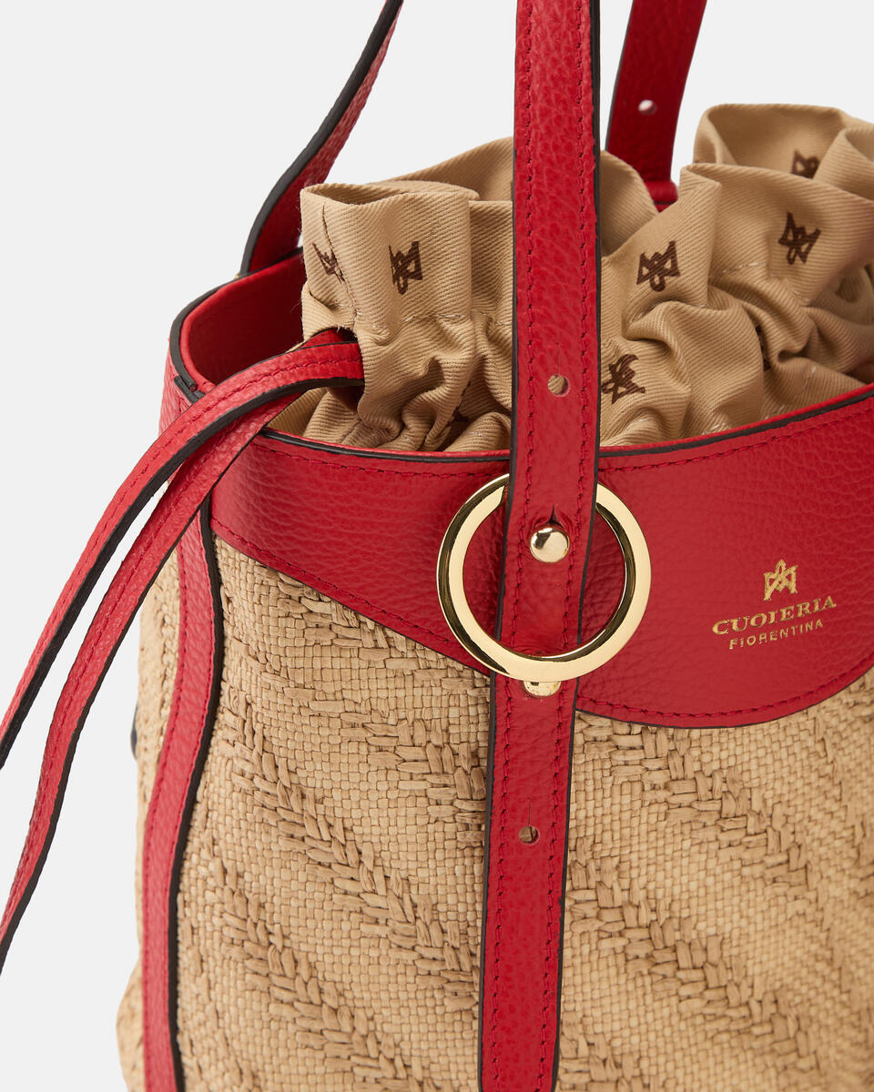 SMALL BUCKET Tomato  - Bucket Bags - Women's Bags - Bags - Cuoieria Fiorentina