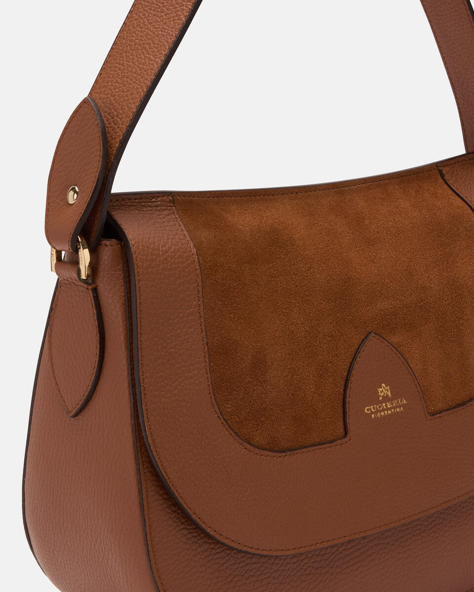 LARGE MESSENGER Caramel  - Shoulder Bags - Women's Bags - Bags - Cuoieria Fiorentina