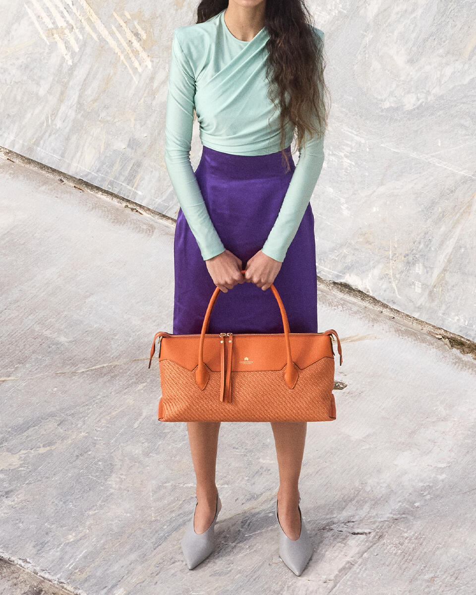 SHOPPING BAG Orange  - Shopping - Women's Bags - Bags - Cuoieria Fiorentina