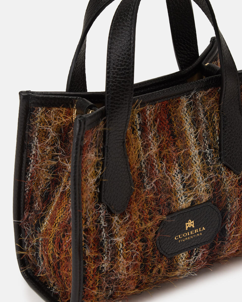 Dora small tote in Tessuto Rococò Black  - Tote Bags - Women's Bags - Bags - Cuoieria Fiorentina