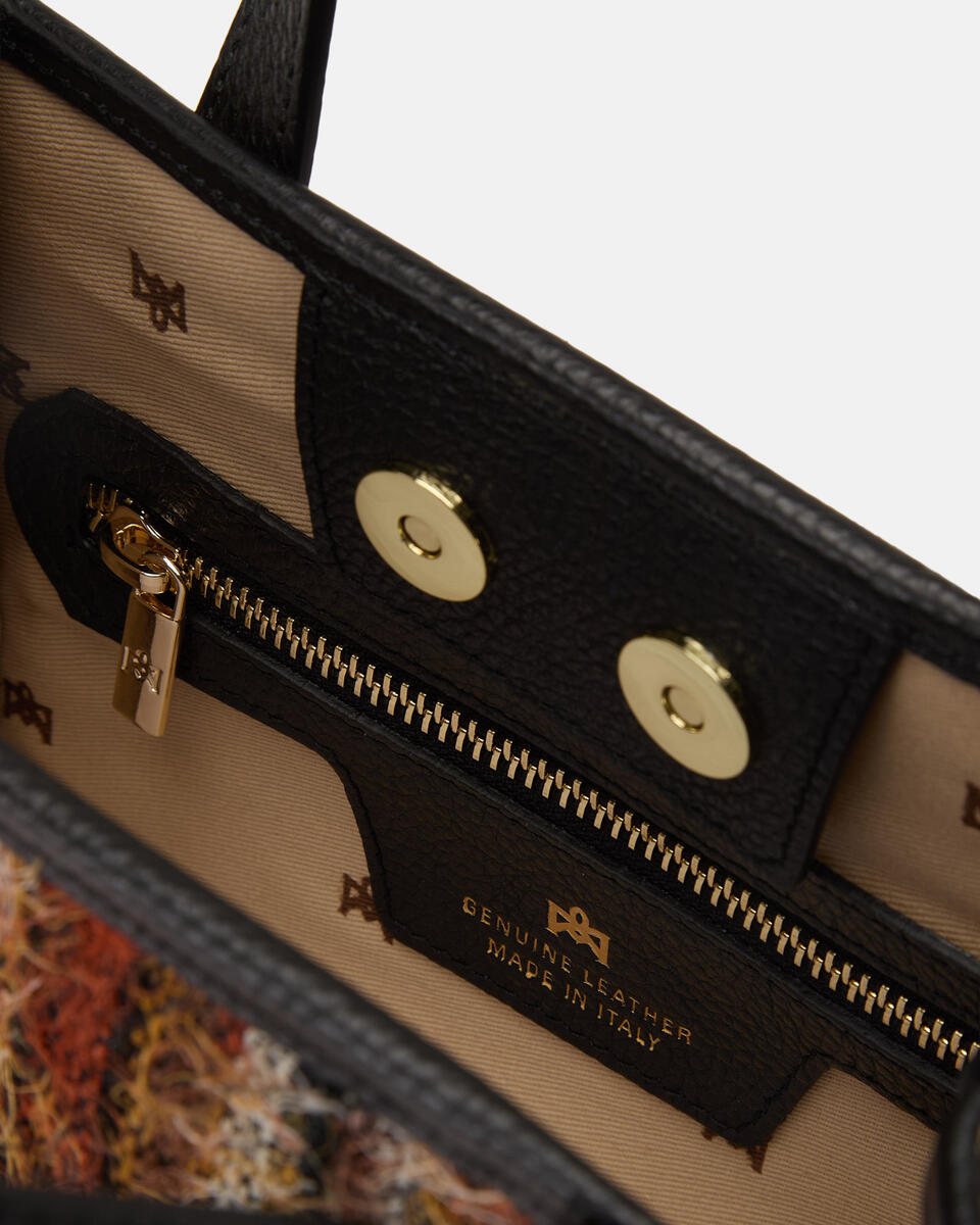 Dora small tote in Tessuto Rococò Black  - Tote Bags - Women's Bags - Bags - Cuoieria Fiorentina