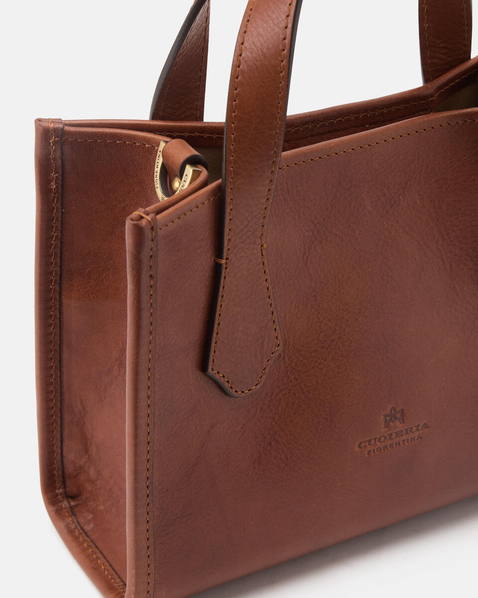 MINI TOTE BAG Brown  - Tote Bags - Women's Bags - Bags - Cuoieria Fiorentina