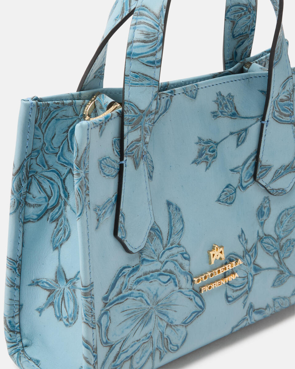 MINI TOTE BAG Light blue  - Tote Bags - Women's Bags - Bags - Cuoieria Fiorentina