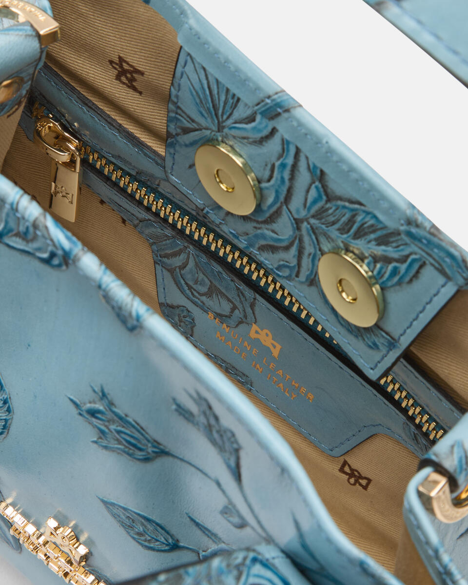 MINI TOTE BAG Light blue  - Tote Bags - Women's Bags - Bags - Cuoieria Fiorentina