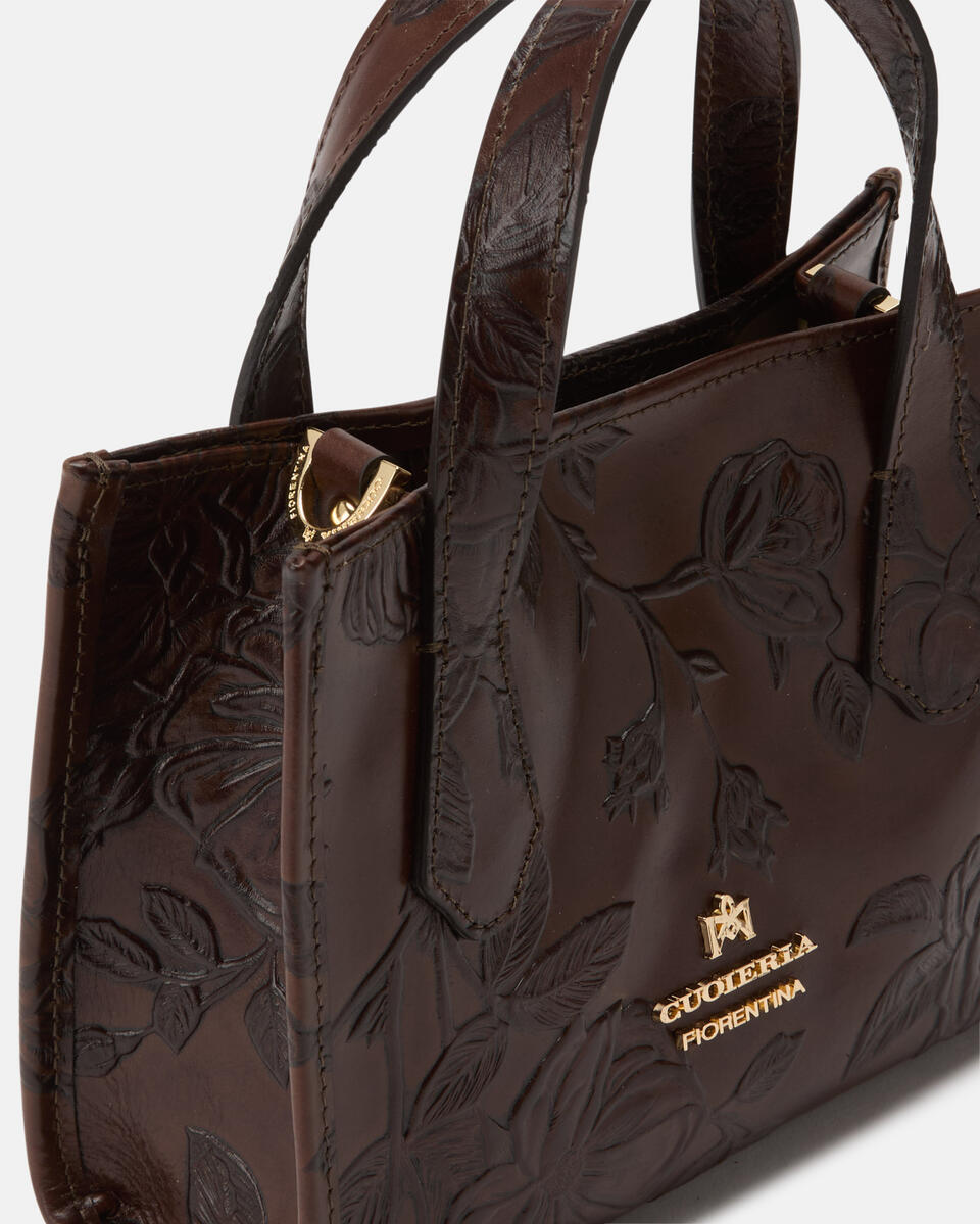 MINI TOTE BAG Mahogany  - Tote Bags - Women's Bags - Bags - Cuoieria Fiorentina