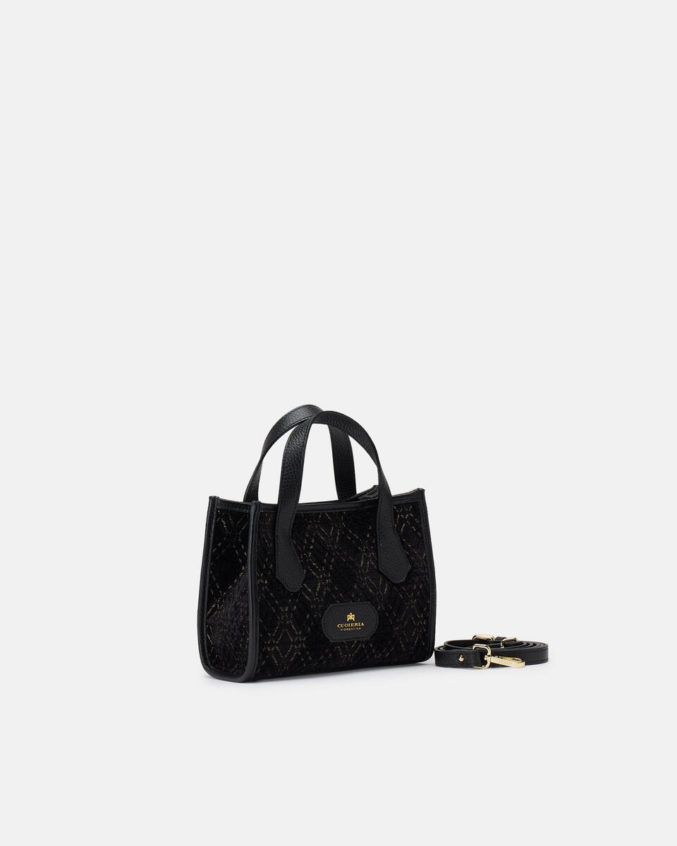 Dora small tote in Tessuto Jacquard Black  - Tote Bags - Women's Bags - Bags - Cuoieria Fiorentina