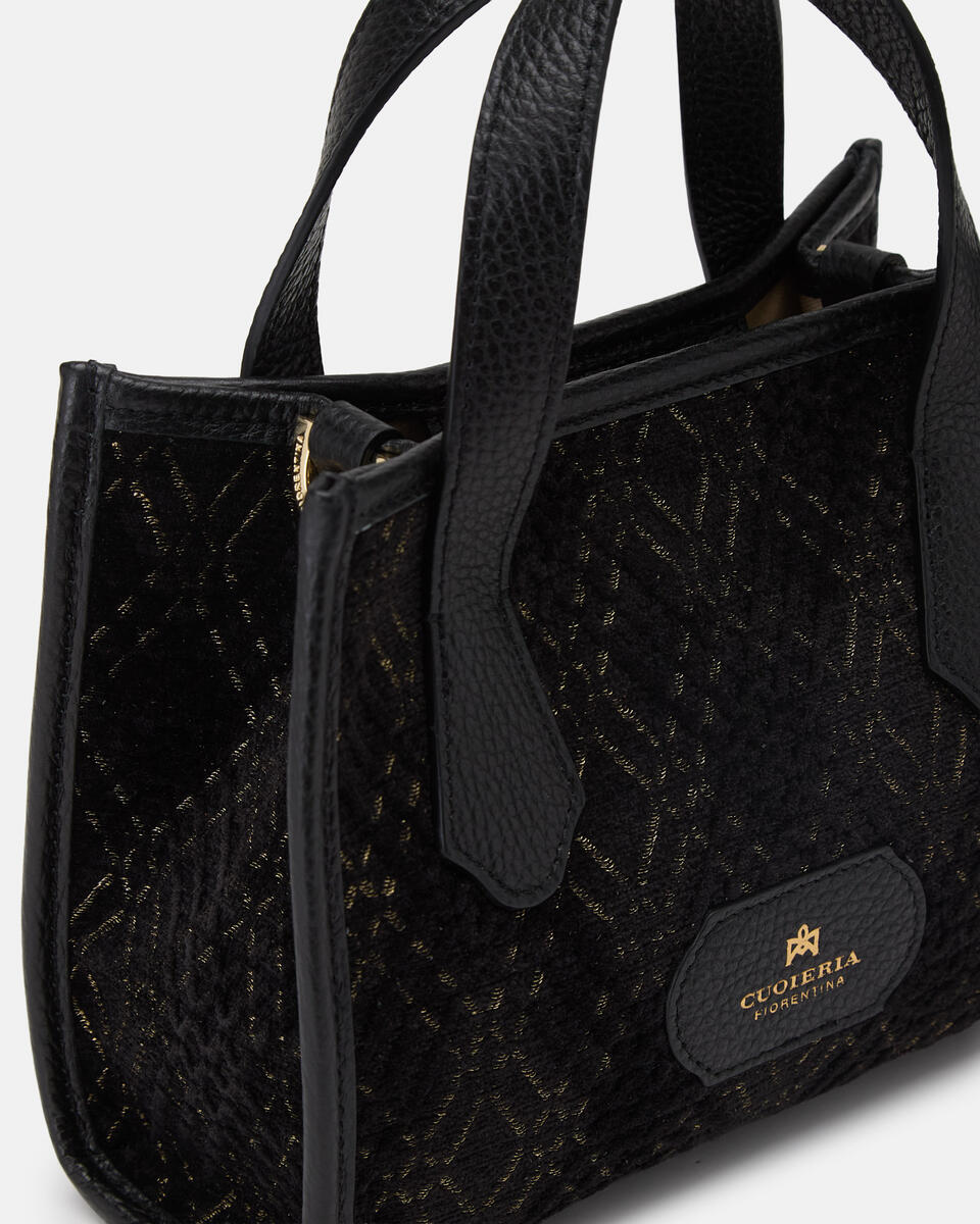 Dora small tote in Tessuto Jacquard Black  - Tote Bags - Women's Bags - Bags - Cuoieria Fiorentina