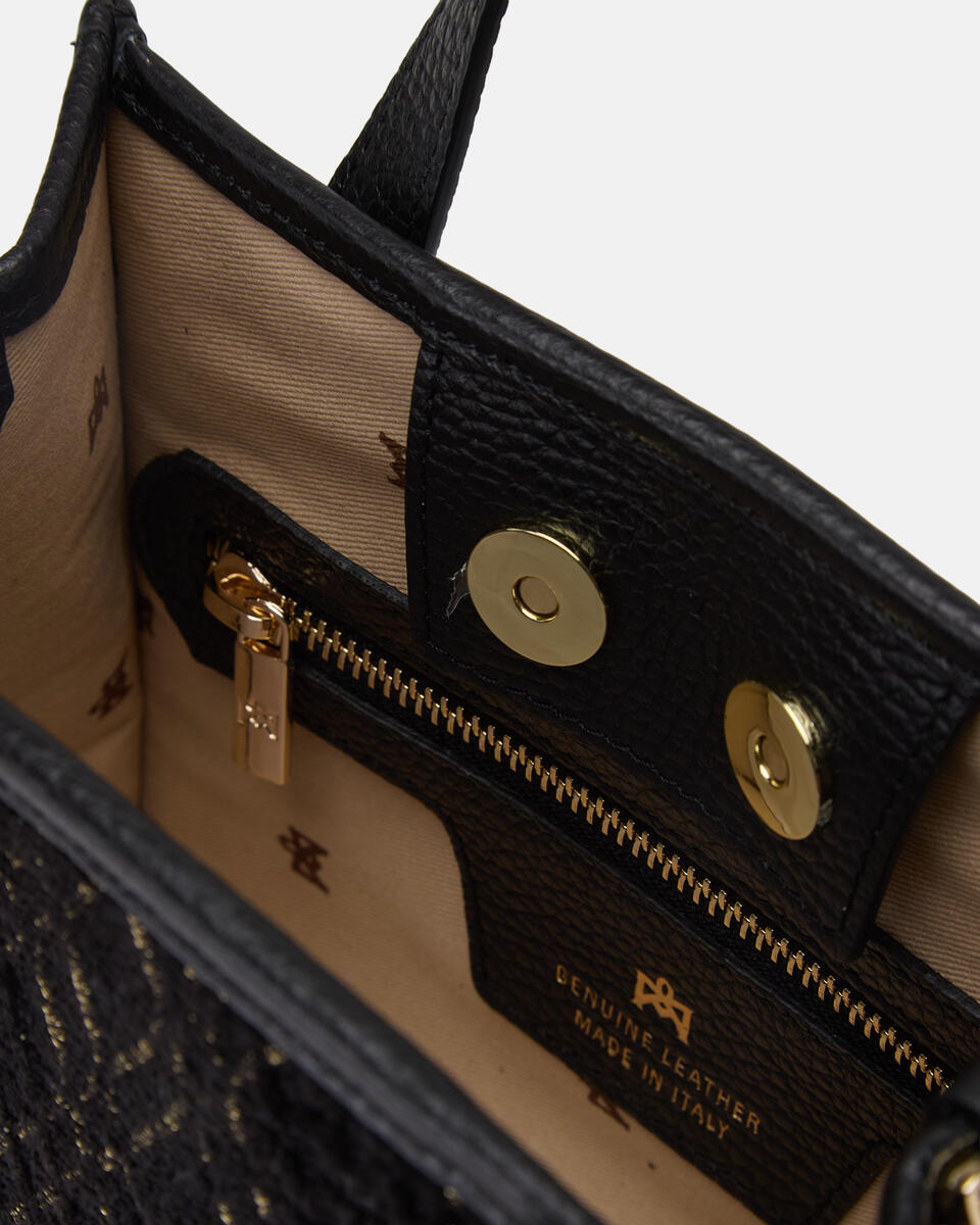 Dora small tote in Tessuto Jacquard Black  - Tote Bags - Women's Bags - Bags - Cuoieria Fiorentina