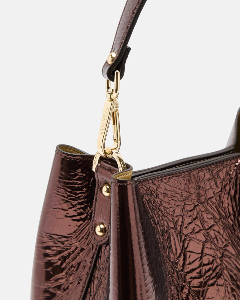 SMALL BUCKET BAG Chocolate  - Bucket Bags - Women's Bags - Bags - Cuoieria Fiorentina