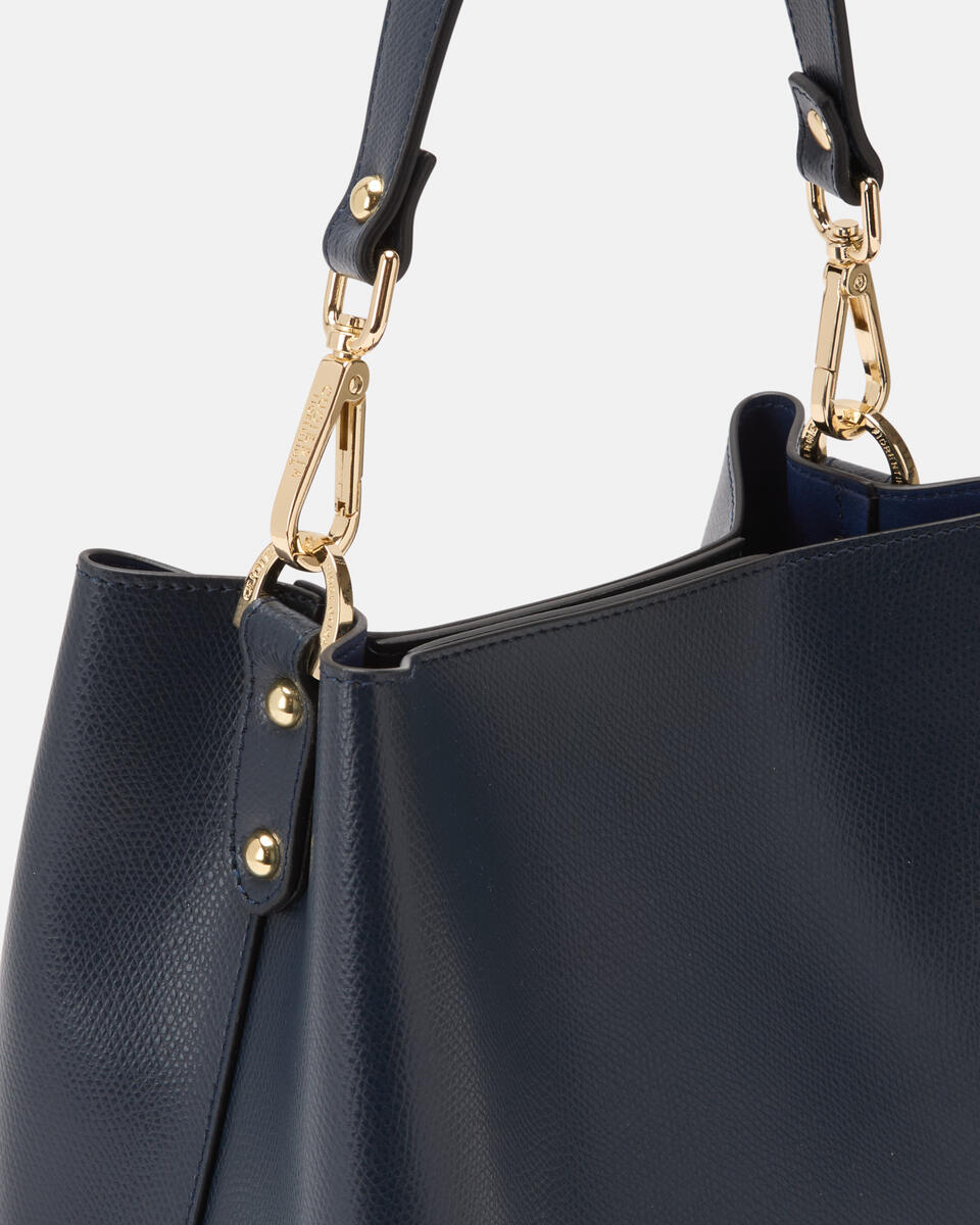 SMALL BUCKET BAG Navy  - Bucket Bags - Women's Bags - Bags - Cuoieria Fiorentina