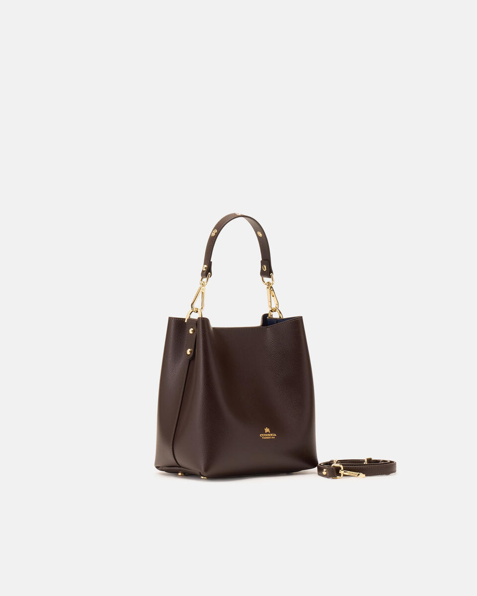 SMALL BUCKET BAG Dark brown  - Bucket Bags - Women's Bags - Bags - Cuoieria Fiorentina