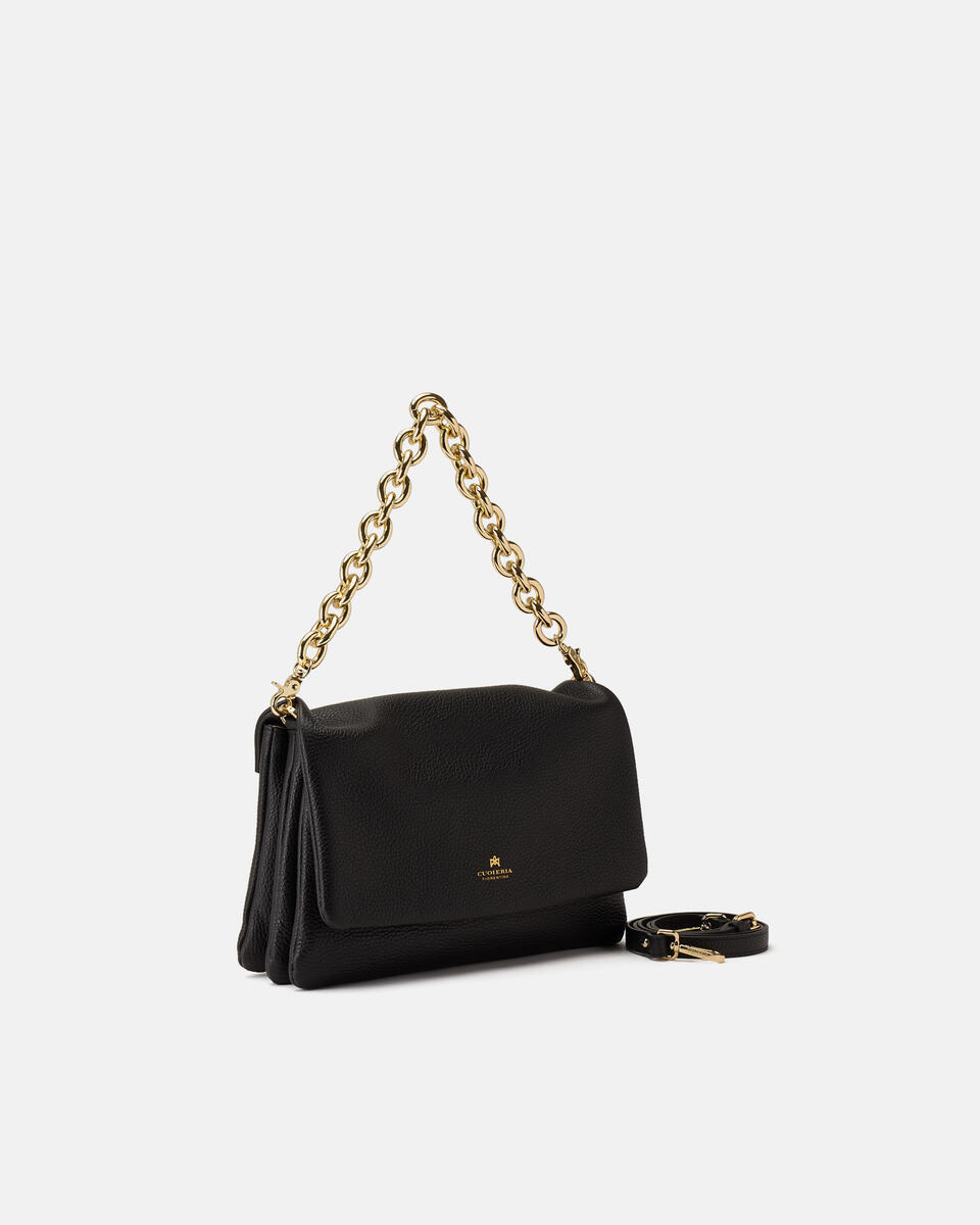 LARGE FLAP BAG Black  - Cuoieria Fiorentina