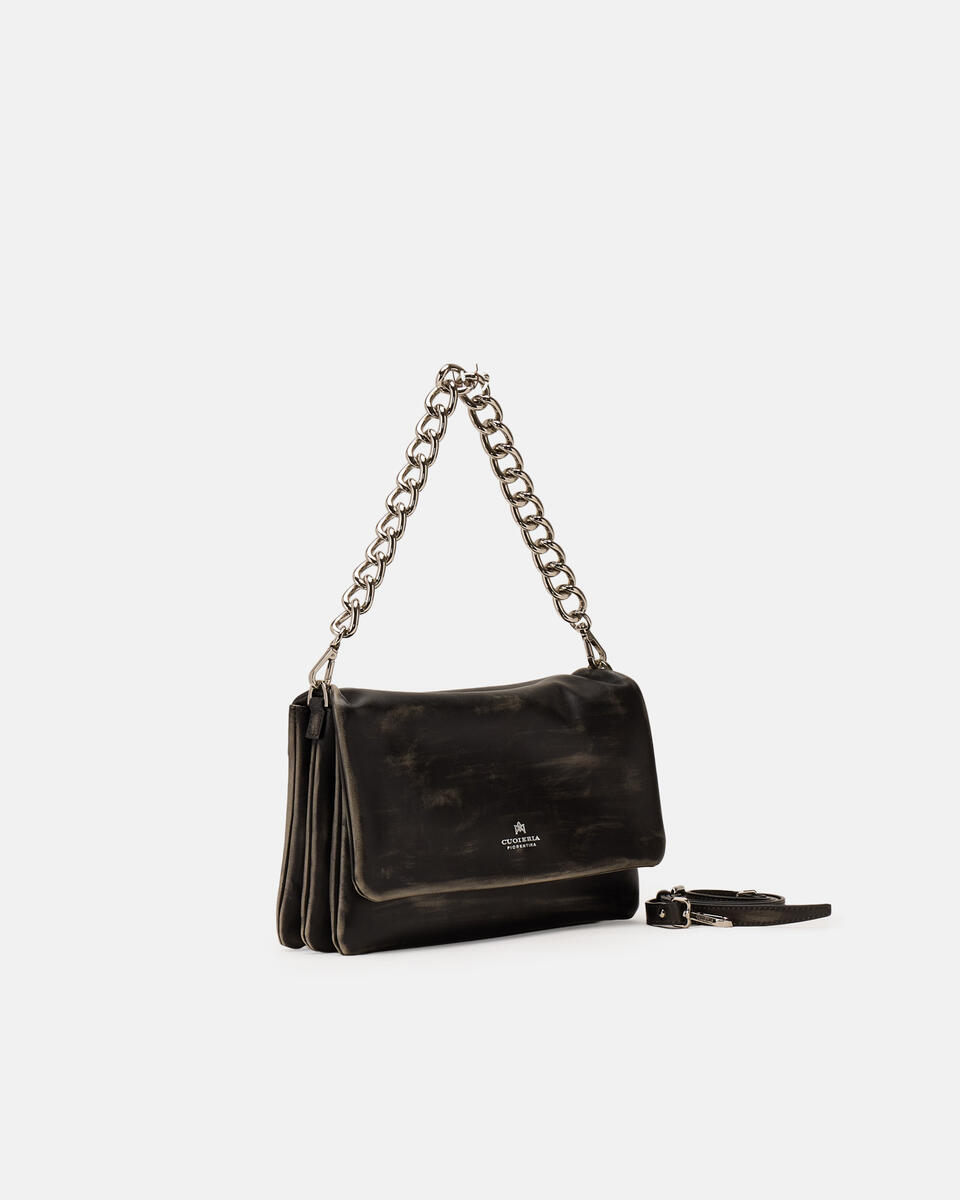 LARGE FLAP BAG Black  - Messenger Bags - Women's Bags - Bags - Cuoieria Fiorentina