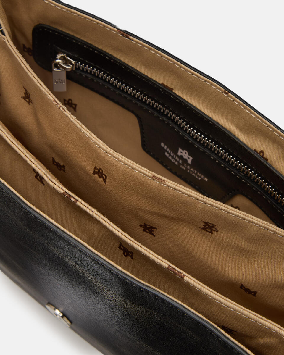 LARGE FLAP BAG Black  - Messenger Bags - Women's Bags - Bags - Cuoieria Fiorentina