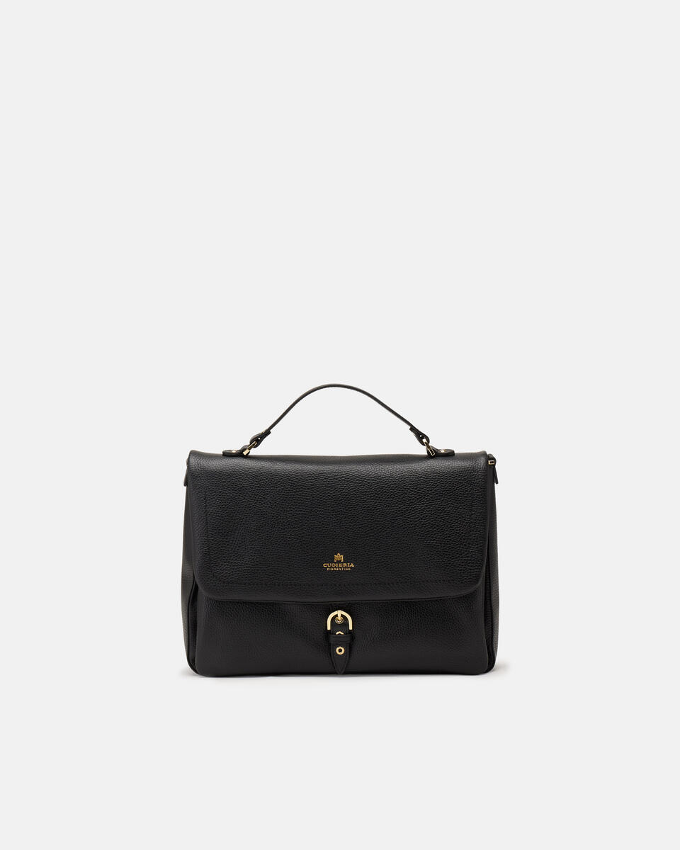 LARGE FLAP BAG Black  - Messenger Bags - Women's Bags - Bags - Cuoieria Fiorentina