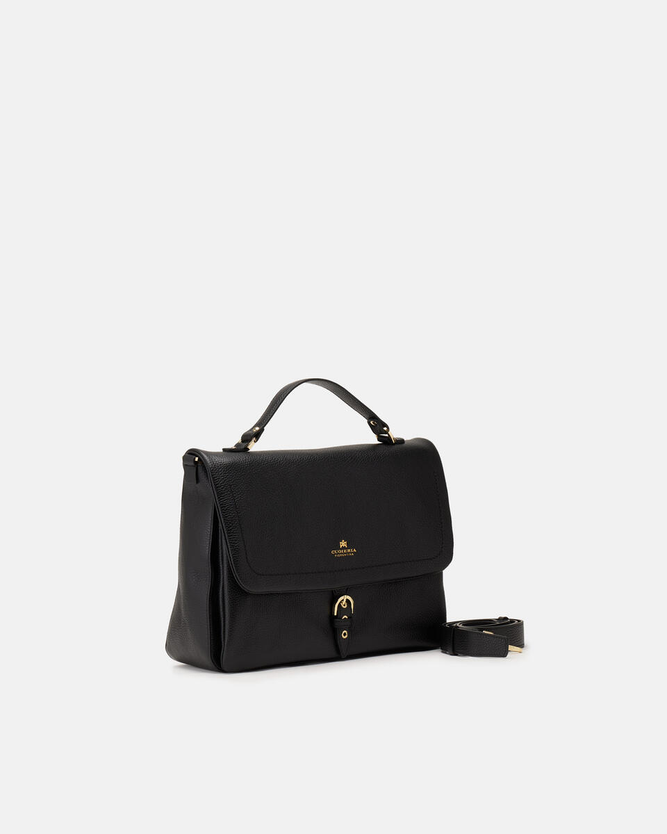 LARGE FLAP BAG Black  - Messenger Bags - Women's Bags - Bags - Cuoieria Fiorentina