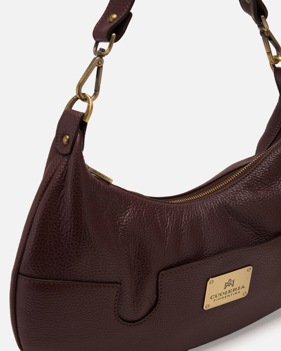 LARGE CROISSANT Coffee  - Shoulder Bags - Women's Bags - Bags - Cuoieria Fiorentina