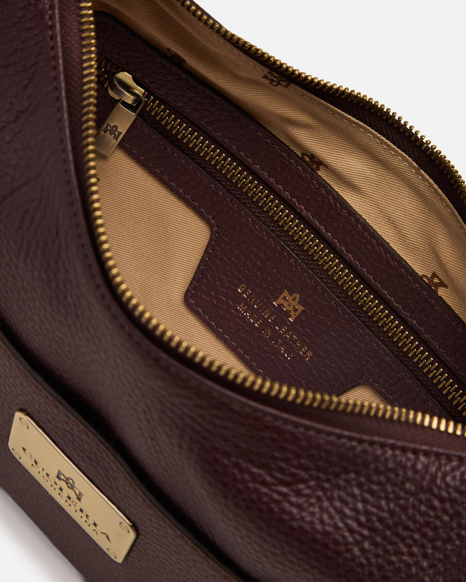 LARGE CROISSANT Coffee  - Shoulder Bags - Women's Bags - Bags - Cuoieria Fiorentina