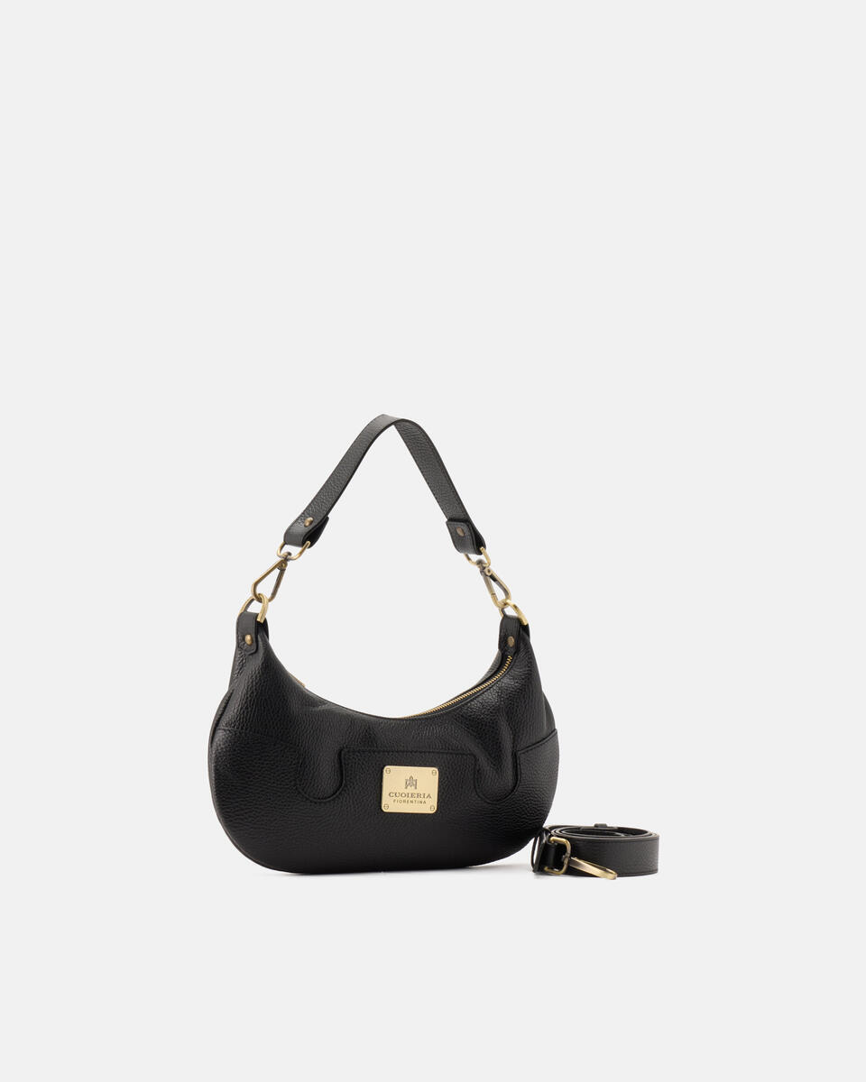 Bella selleria small croissant Nero  - Borse A Spalla - Borse Donna - Borse - Cuoieria Fiorentina