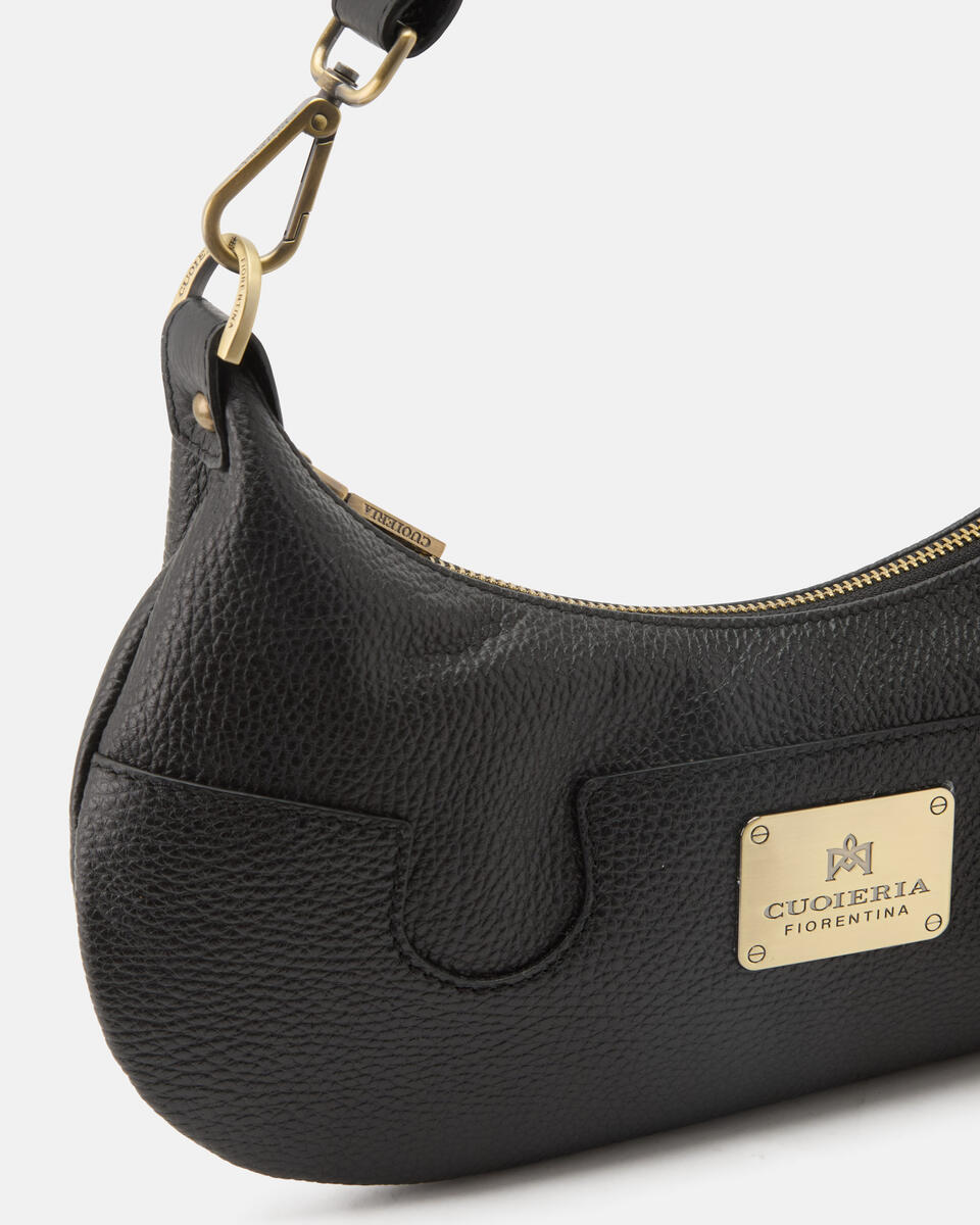 Bella selleria small croissant Nero  - Borse A Spalla - Borse Donna - Borse - Cuoieria Fiorentina