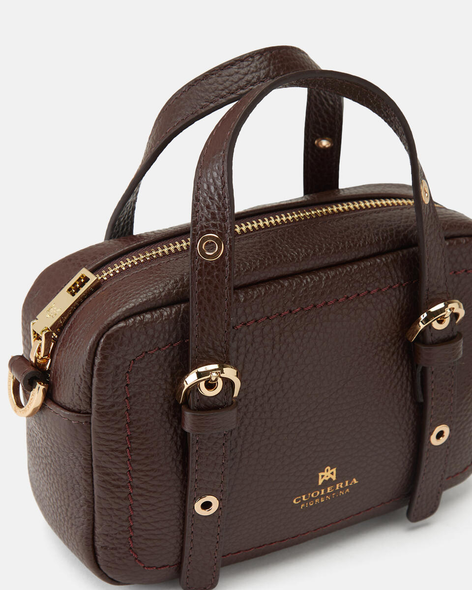 MINI DUFFLE BAG Chocolate  - Mini Bags - Women's Bags - Bags - Cuoieria Fiorentina
