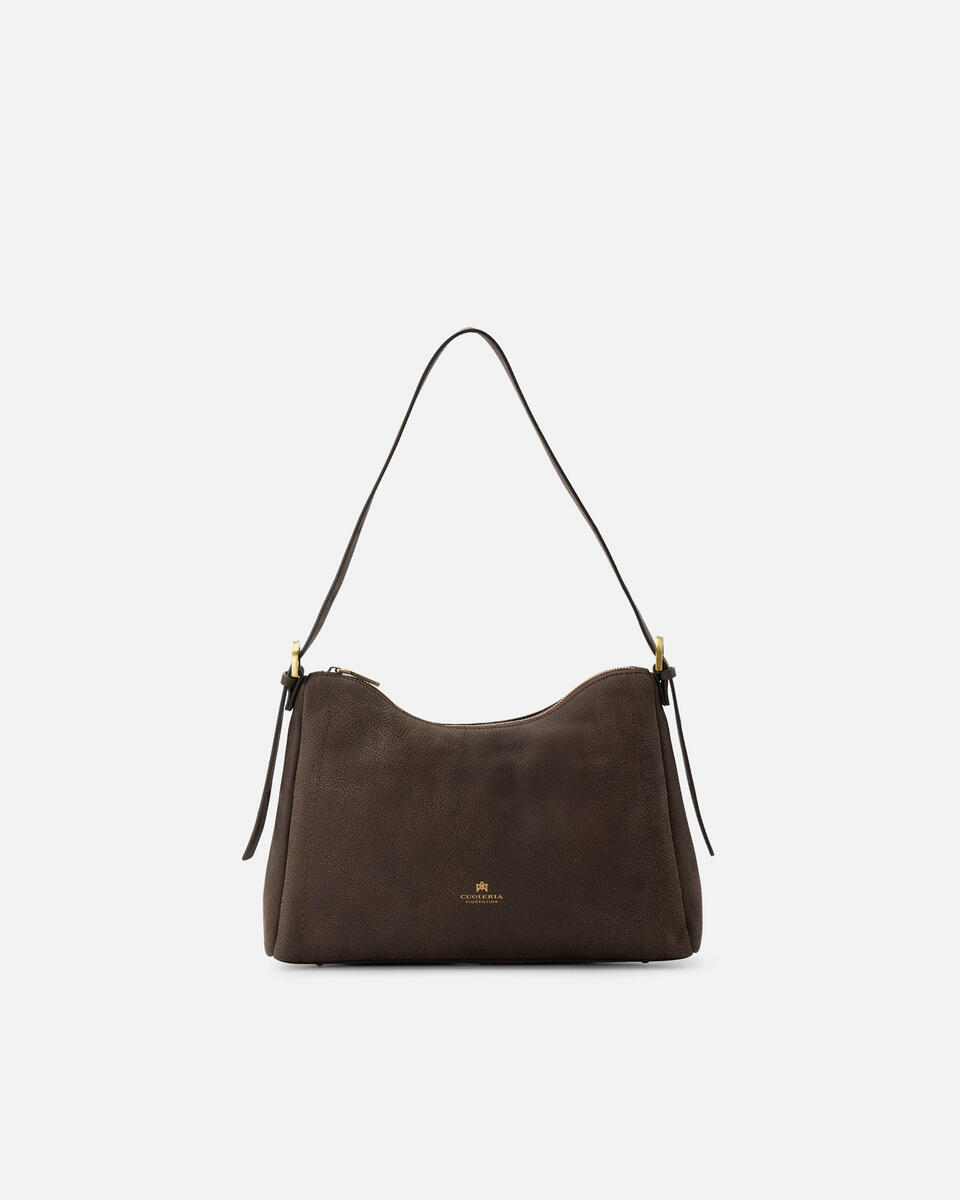 SQUARED HOBO Chocolate  - Shoulder Bags - Women's Bags - Bags - Cuoieria Fiorentina